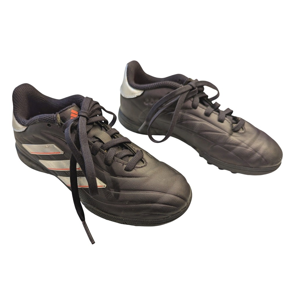 Adidas Kids Copa Pure Club Turf Soccer Shoes Cleats Black Silver Red Size 12.5K